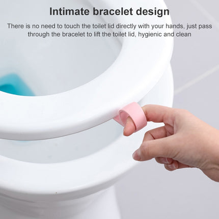 10 PCS Creative Anti-dirty Ring Toilet Lid Lift Toilet Accessories(Light Blue)-garmade.com