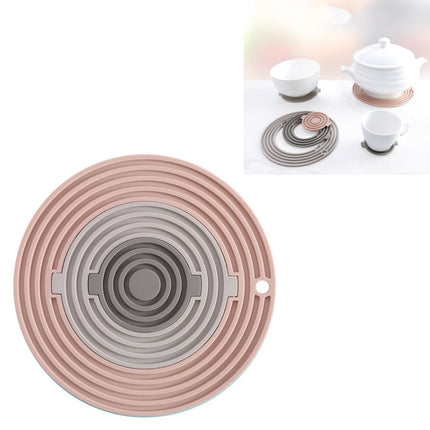 3 in 1 Round Silicone Heat Insulation Pad High Temperature Resistant Multifunctional Tableware Pad Combination Pot Pad Coaster(F2)-garmade.com