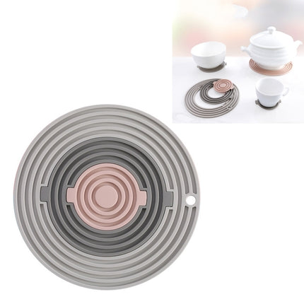 3 in 1 Round Silicone Heat Insulation Pad High Temperature Resistant Multifunctional Tableware Pad Combination Pot Pad Coaster(F5)-garmade.com
