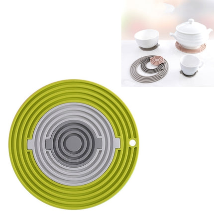 3 in 1 Round Silicone Heat Insulation Pad High Temperature Resistant Multifunctional Tableware Pad Combination Pot Pad Coaster(L2)-garmade.com