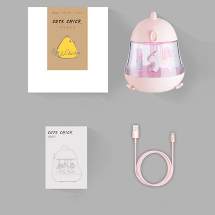 F10 Carousel Music Atmosphere Night Light Sleep Table Lamp(Pink)-garmade.com