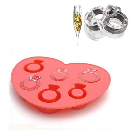 Silicone DIY Creative Ring Ice Mold Ice Box(Pink)-garmade.com