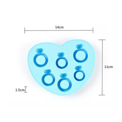 Silicone DIY Creative Ring Ice Mold Ice Box(Pink)-garmade.com