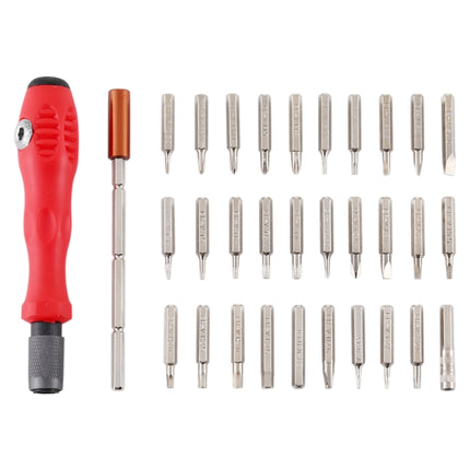 32-in-1 CRV Steel Mobile Phone Disassembly Repair Tool Multi-function Combination Screwdriver Set(Red)-garmade.com