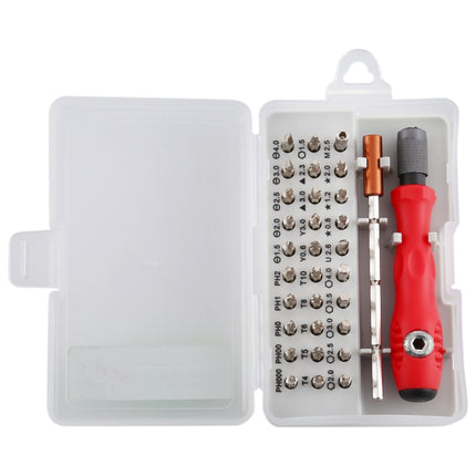 32-in-1 CRV Steel Mobile Phone Disassembly Repair Tool Multi-function Combination Screwdriver Set(Red)-garmade.com