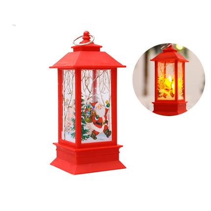 Christmas Flame Lantern Christmas Decoration LED Luminous Ornament Candlestick Lamp, Size: Large 77 x 77 x 195mm(Red Santa)-garmade.com