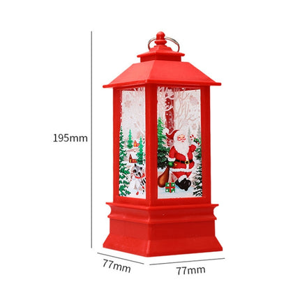 Christmas Flame Lantern Christmas Decoration LED Luminous Ornament Candlestick Lamp, Size: Large 77 x 77 x 195mm(Red Santa)-garmade.com