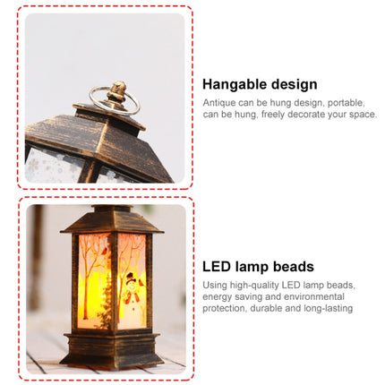 Christmas Flame Lantern Christmas Decoration LED Luminous Ornament Candlestick Lamp, Size: Large 77 x 77 x 195mm( White Elk)-garmade.com