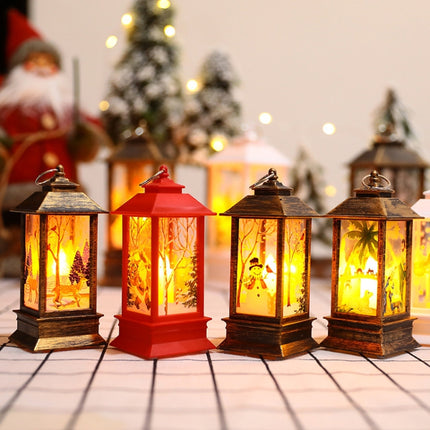 Christmas Flame Lantern Christmas Decoration LED Luminous Ornament Candlestick Lamp, Size: Large 77 x 77 x 195mm(Bronze Angel)-garmade.com