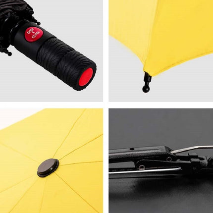 Men's Wind Resistance Tri-fold 10 Bone Fiber Skeleton Automatic All-weather Umbrella(Gray)-garmade.com
