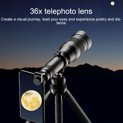 APEXEL APL-JS36XJJ04 Full Metal 36X High List Tube External Dual-tone Telescope Universal Telephoto Mobile Phone Lens-garmade.com