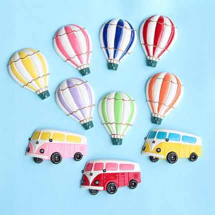 10 PCS Resin Cartoon DIY Creative Refrigerator Sticker Decoration(Red Bus)-garmade.com