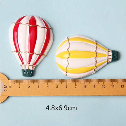 10 PCS Resin Cartoon DIY Creative Refrigerator Sticker Decoration(Green Hot Air Balloon)-garmade.com