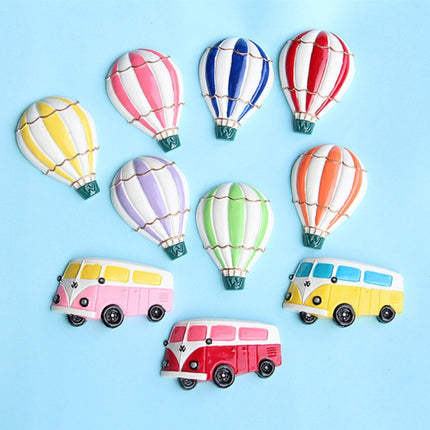 10 PCS Resin Cartoon DIY Creative Refrigerator Sticker Decoration(Green Hot Air Balloon)-garmade.com