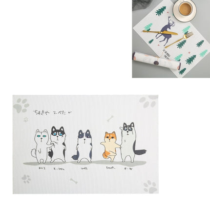 Simple Children Cute Cartoon Placemats Complementary Food Mats Waterproof and Oil Proof Insulation Coasters(Five Dogs)-garmade.com