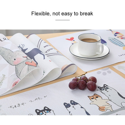 Simple Children Cute Cartoon Placemats Complementary Food Mats Waterproof and Oil Proof Insulation Coasters(Six Fish)-garmade.com