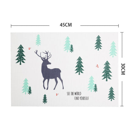 Simple Children Cute Cartoon Placemats Complementary Food Mats Waterproof and Oil Proof Insulation Coasters(Reindeer)-garmade.com