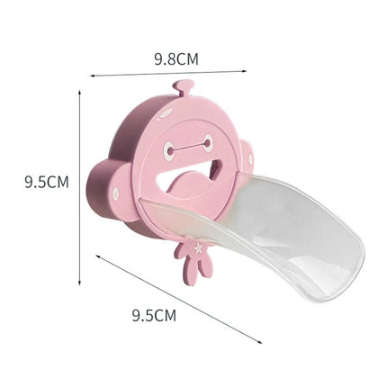 Silicone Monkey Shape Children Cartoon Faucet Water Sink Baby Hand Washing Auxiliary Extender(Pink)-garmade.com