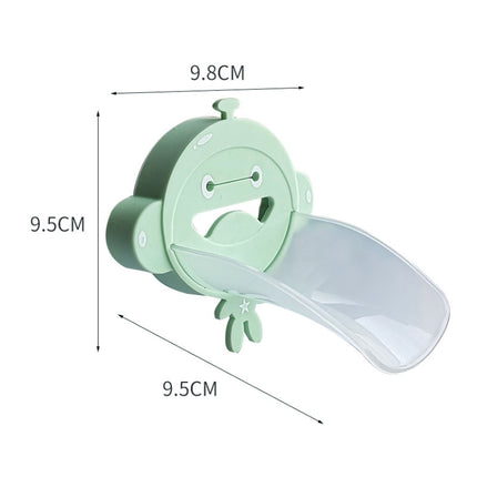 Silicone Monkey Shape Children Cartoon Faucet Water Sink Baby Hand Washing Auxiliary Extender(Green)-garmade.com