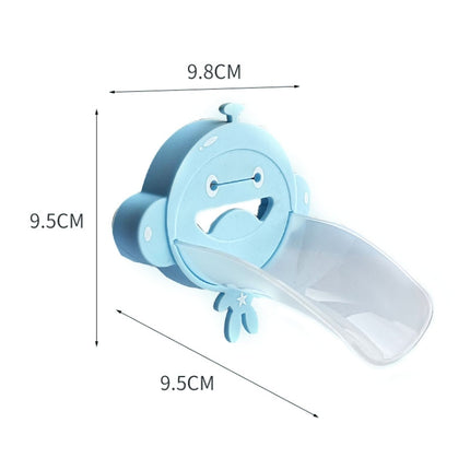 Silicone Monkey Shape Children Cartoon Faucet Water Sink Baby Hand Washing Auxiliary Extender(Blue)-garmade.com