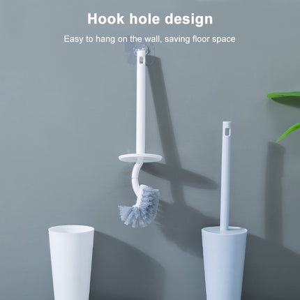 Toilet Cleaning Brush Set Long Handle Soft Toilet Brush(White)-garmade.com