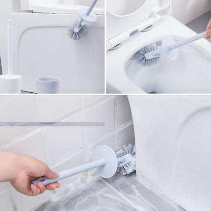 Toilet Cleaning Brush Set Long Handle Soft Toilet Brush(White)-garmade.com