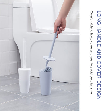 Toilet Cleaning Brush Set Long Handle Soft Toilet Brush(Blue)-garmade.com