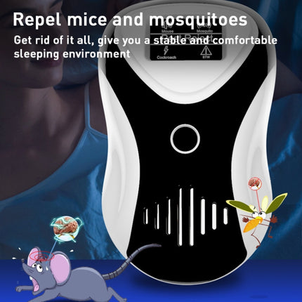 Ultrasonic Mouse Repeller Energy-Saving Silent Insect Repeller, Plug Type:US Plug(Blue White)-garmade.com
