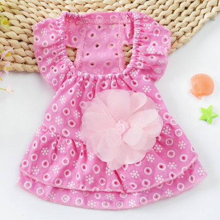 Dog Spring and Summer Thin Lace Princess Dress Small Pet Clothing, Size:XS(Pink)-garmade.com