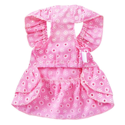 Dog Spring and Summer Thin Lace Princess Dress Small Pet Clothing, Size:S(Pink)-garmade.com