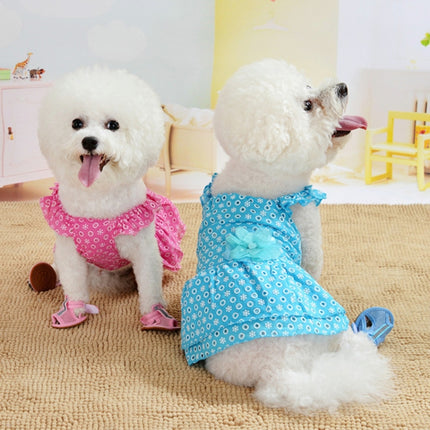Dog Spring and Summer Thin Lace Princess Dress Small Pet Clothing, Size:S(Pink)-garmade.com