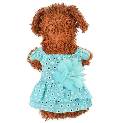 Dog Spring and Summer Thin Lace Princess Dress Small Pet Clothing, Size:L(Sky Blue)-garmade.com