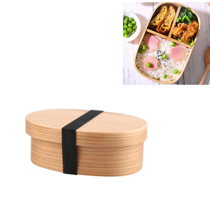 Wood Environmental Protection Tableware Portable Lunch Box Bento Box, Style:Single Layer(Wood Color)-garmade.com