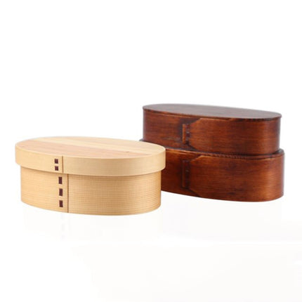 Wood Environmental Protection Tableware Portable Lunch Box Bento Box, Style:Single Layer(Wood Color)-garmade.com