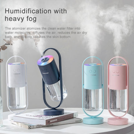 200ML Magic Projection Anion Air Humidifier Essential Oil Diffuser Cool Mist Air Purifier with 7 Color Lights(Pink)-garmade.com