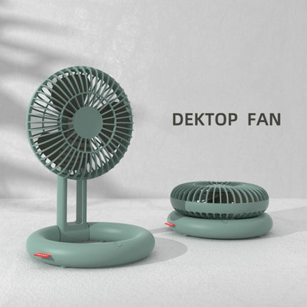 Desktop Folding Fan USB Charging Circulation Fan Mini Handheld Portable Laying Fan(Green)-garmade.com