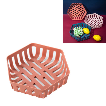 3 PCS Fruit Basket Living Room Snack Plate Creative Fruit Basin Home Kitchen Drain Basket(Red)-garmade.com