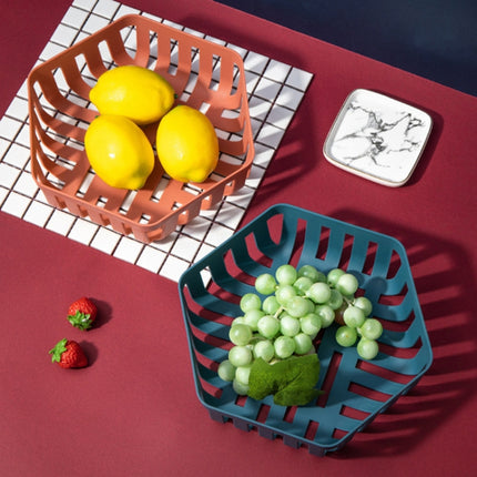 3 PCS Fruit Basket Living Room Snack Plate Creative Fruit Basin Home Kitchen Drain Basket(Red)-garmade.com