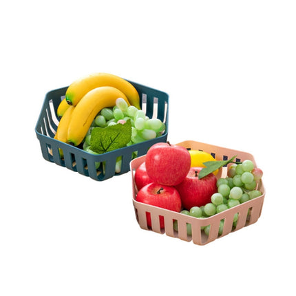 3 PCS Fruit Basket Living Room Snack Plate Creative Fruit Basin Home Kitchen Drain Basket(Red)-garmade.com