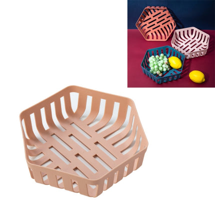 3 PCS Fruit Basket Living Room Snack Plate Creative Fruit Basin Home Kitchen Drain Basket(Pink)-garmade.com