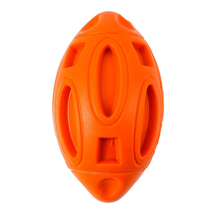 Pet Toy Rugby Rubber Wear-Resistant Bite Ball Toy(Orange)-garmade.com