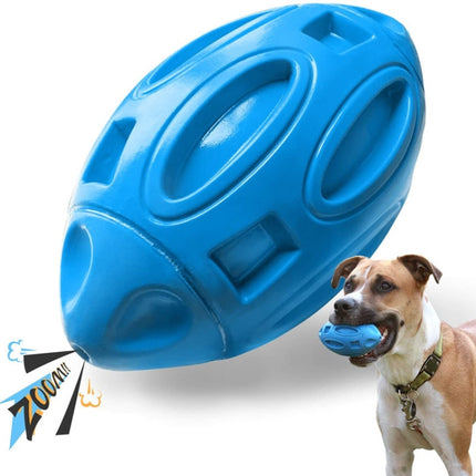 Pet Toy Rugby Rubber Wear-Resistant Bite Ball Toy(Dark Blue)-garmade.com