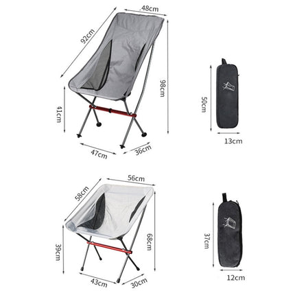 Camping Leisure Fishing Aluminum Alloy Portable Folding Chair, Size:Small(Gray)-garmade.com