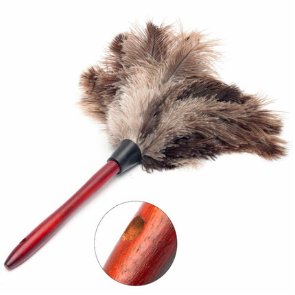Feather Duster Brush Wooden Handle Anti-static Household Car Dust Collector-garmade.com