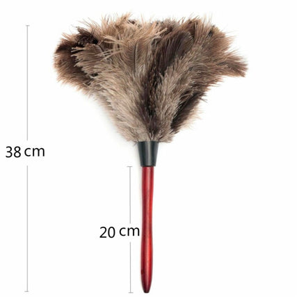 Feather Duster Brush Wooden Handle Anti-static Household Car Dust Collector-garmade.com