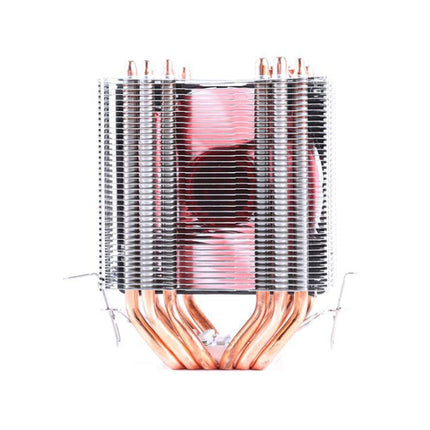 Desktop Computer 6 Copper Tube CPU Radiator Super Quiet Red Light 3-pin Single Fan-garmade.com