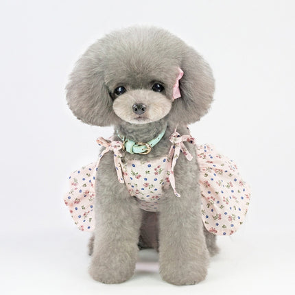 Pet Clothing Dog Cat Spring and Summer Breathable Daisy Skirt, Size:S(Blue Flower)-garmade.com