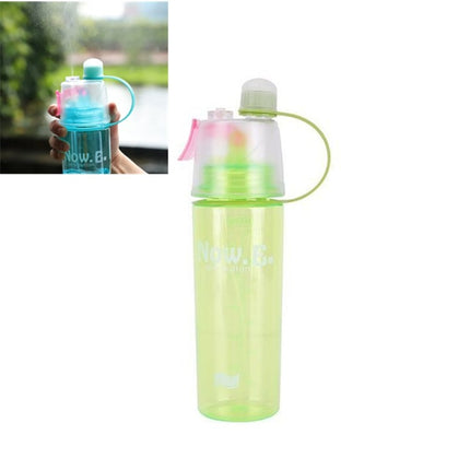 Creative Spray Water Bottle Sports Bottle Portable With Lid Summer Hydration Beauty Plastic Cup, Size:400 ML(Green)-garmade.com
