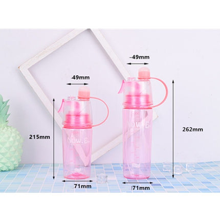 Creative Spray Water Bottle Sports Bottle Portable With Lid Summer Hydration Beauty Plastic Cup, Size:400 ML(Green)-garmade.com