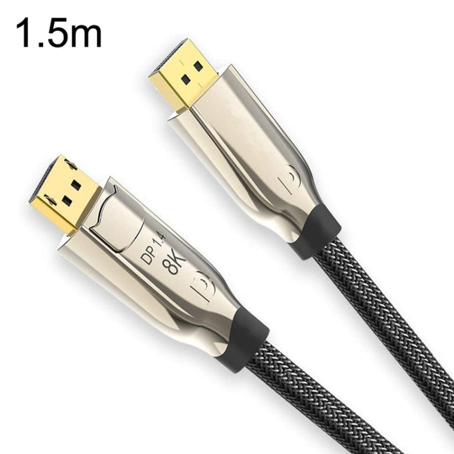1.5m 1.4 Version DP Cable Gold-Plated Interface 8K High-Definition Display Computer Cable OD6.0MM 30AWG With Nylon Mesh(Gold)-garmade.com